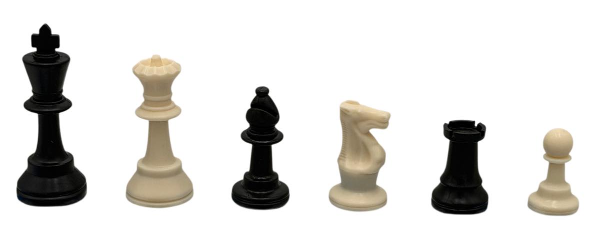 Triple-Weighted Staunton Plastic Chess Pieces — Matte Finish