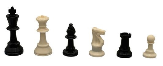 Triple-Weighted Staunton Plastic Chess Pieces — Matte Finish