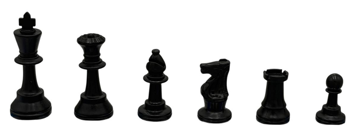Triple-Weighted Staunton Plastic Chess Pieces — Matte Finish
