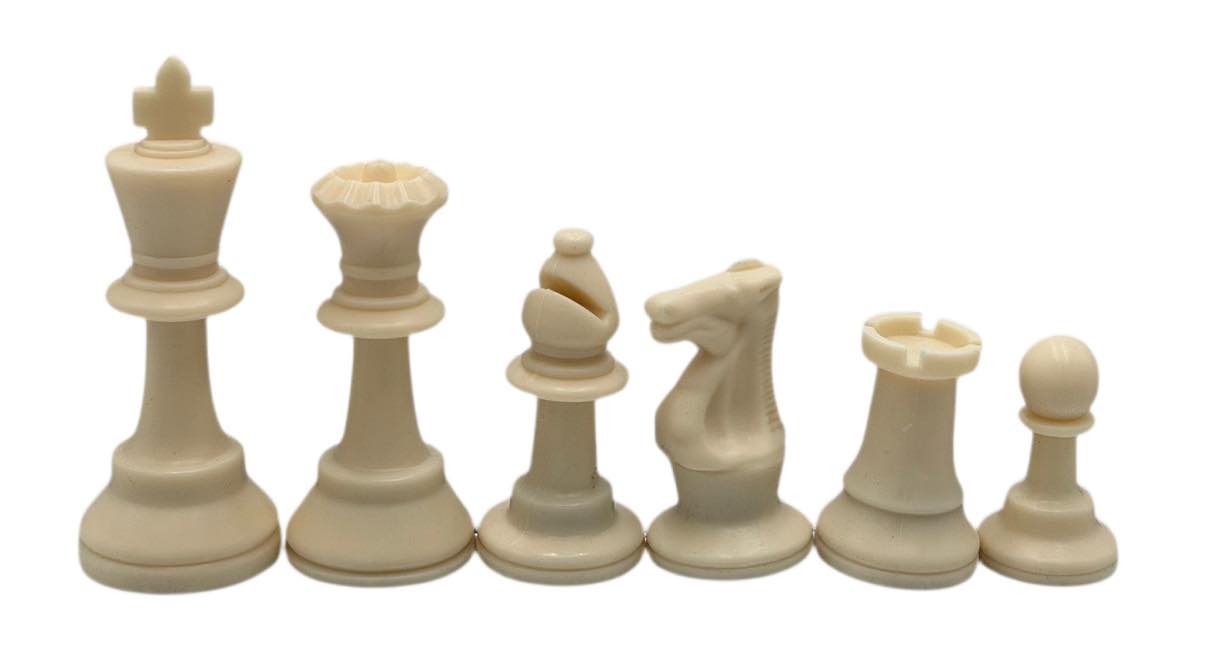 Scholastic Plastic Chess Pieces - Matte Finish/Rounded Queen's Crown