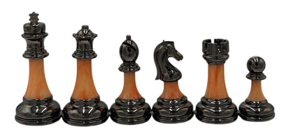 Staunton Metal & Marbled Acrylic Weighted Chess Pieces - Chess Gorilla Store