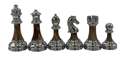 Staunton Metal & Marbled Acrylic Weighted Chess Pieces - Chess Gorilla Store