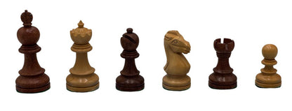 Olde Russian Babul Wood Chess Set: 4Qs - 3X Weight - 3 3/4 King 025