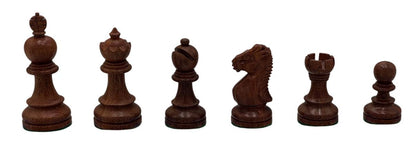 Olde Russian Babul Wood Chess Set: 4Qs - 3X Weight - 3 3/4 King 025