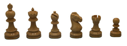 Olde Russian Babul Wood Chess Set: 4Qs - 3X Weight - 3 3/4 King 025