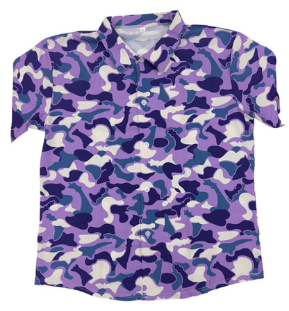 Chess Camo Hawaiian Shirt - Blue or Purple by Chess Gorilla
