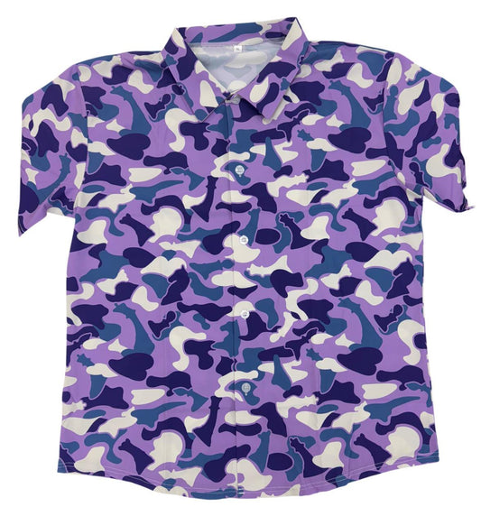 Chess Camo Hawaiian Shirt - Blue or Purple by Chess Gorilla