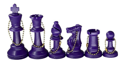 Full-Side Plastic Chess Keychain Set – Color Choice, Double Queens