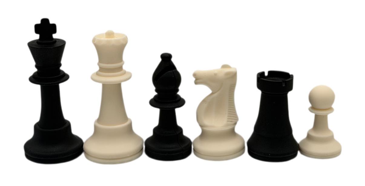 Washable Silicone Club Chess Set Pieces – Full-Size 3 3/4 in King