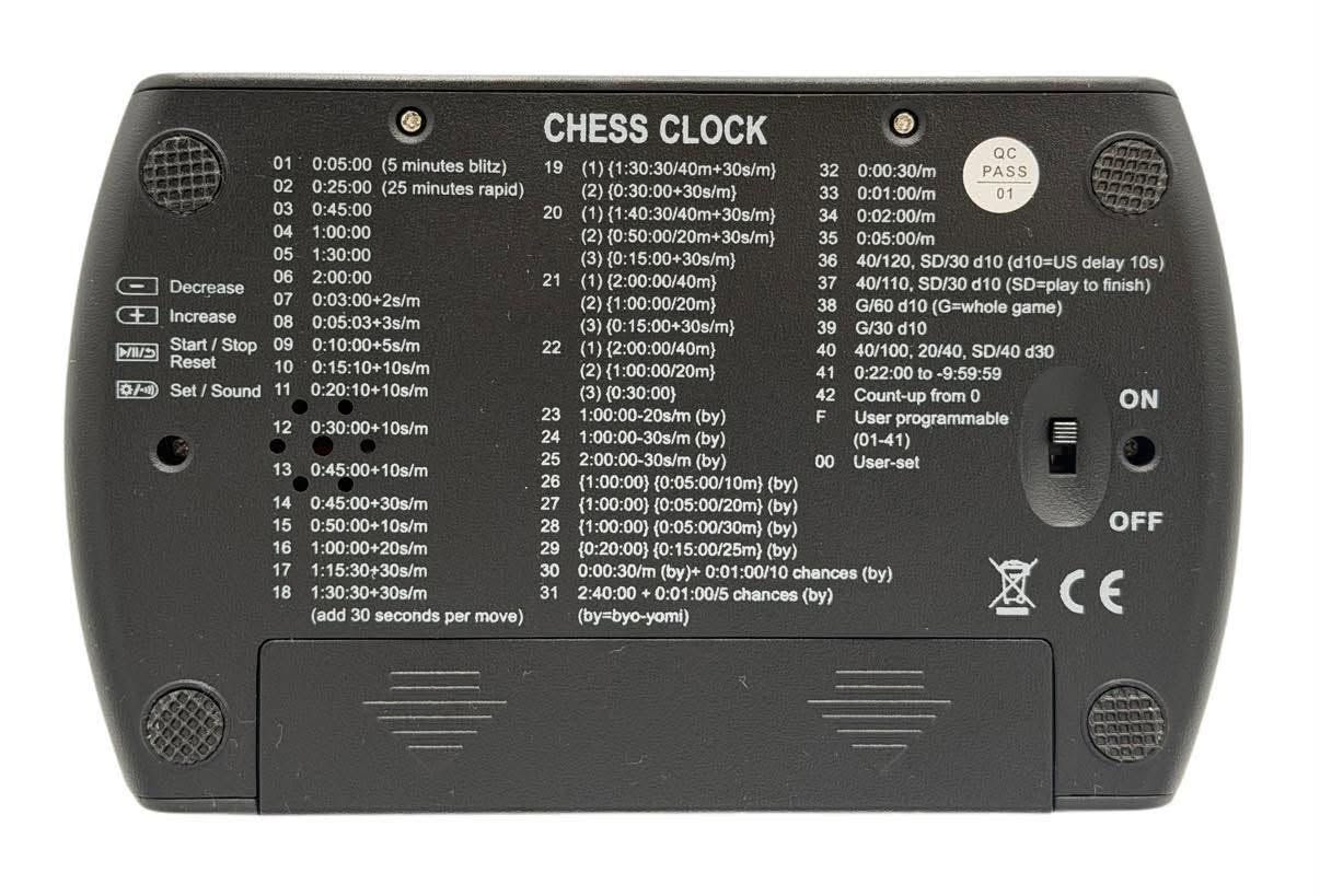 CG 201 Tournament Pro Chess Clock — Increment, Delay & Dual Time Control