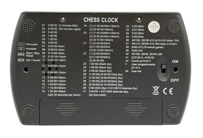CG 201 Tournament Pro Chess Clock — Black and Blue | Increment, Delay and Dual Time