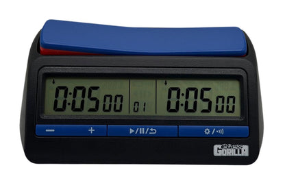 CG 201 Tournament Pro Chess Clock — Black and Blue | Increment, Delay and Dual Time