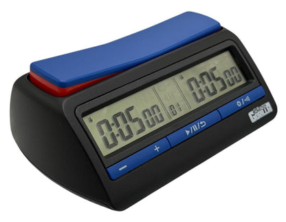 CG 201 Tournament Pro Chess Clock — Black and Blue | Increment, Delay and Dual Time