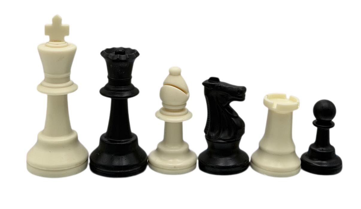 Triple Weighted Plastic Staunton Chess Pieces — Gloss Finish