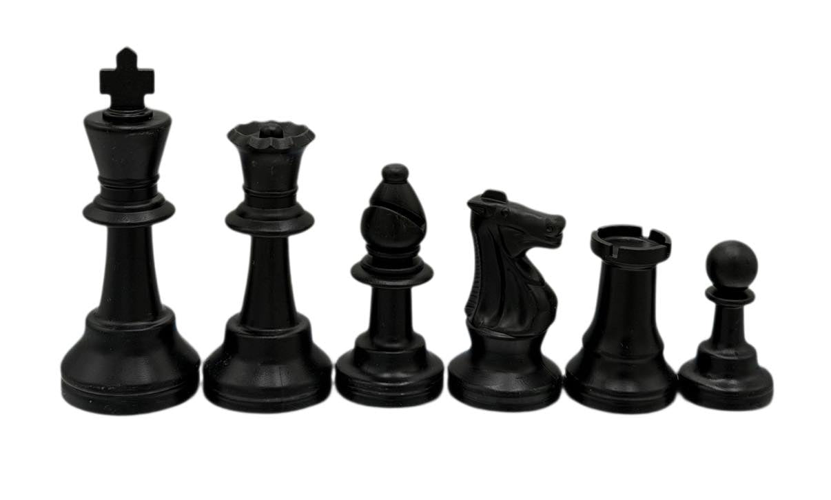Triple Weighted Plastic Staunton Chess Pieces — Gloss Finish