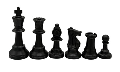 Triple Weighted Plastic Staunton Chess Pieces — Gloss Finish