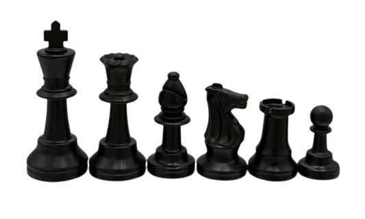 Triple Weighted Plastic Staunton Chess Pieces — Gloss Finish