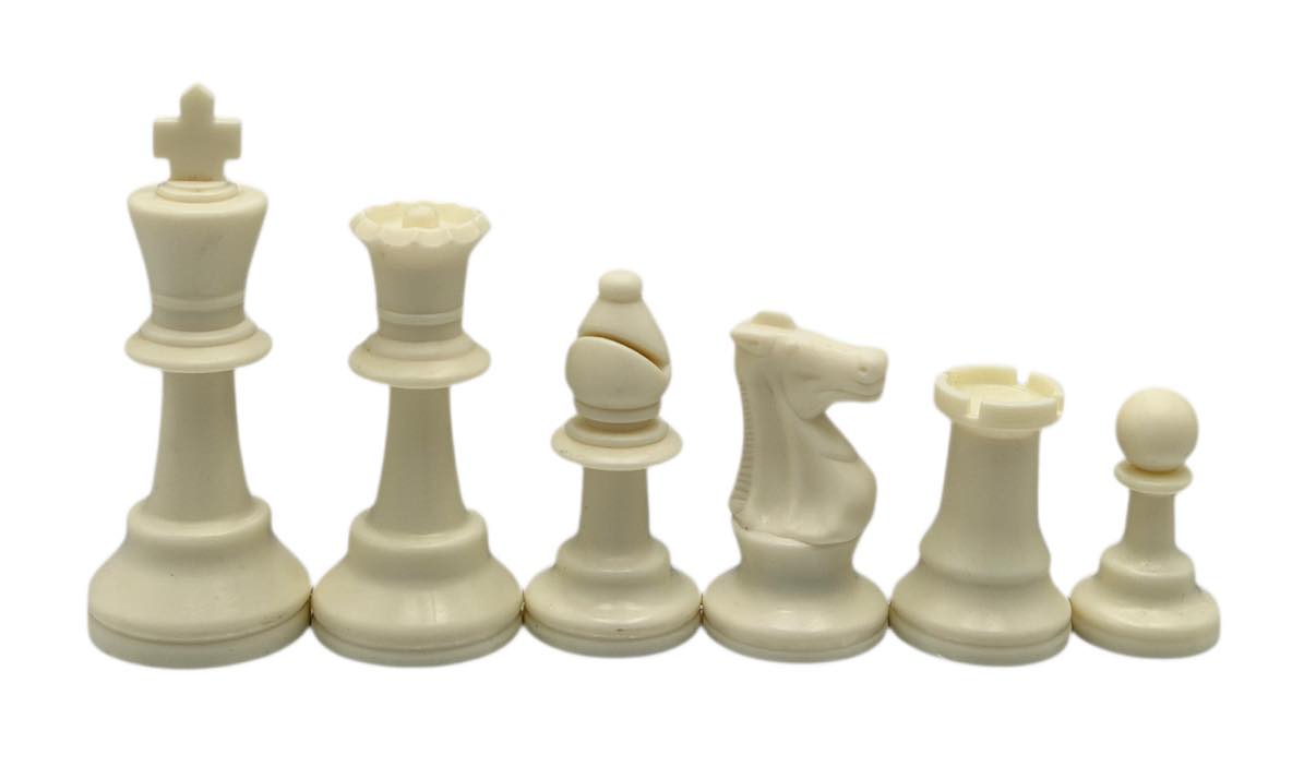 Triple Weighted Plastic Staunton Chess Pieces — Gloss Finish