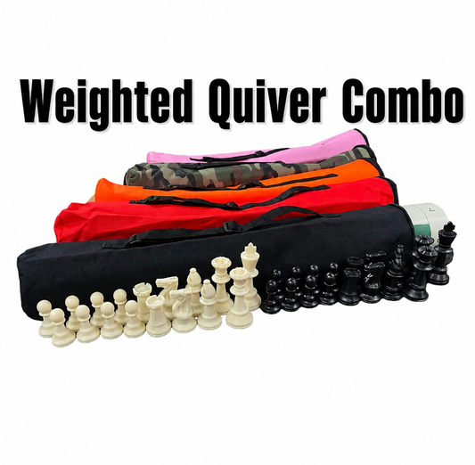 Weighted Chess Set with Vinyl Board & Quiver Bag