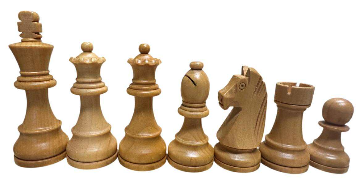 3 7/8" King Wood Staunton Chess Pieces