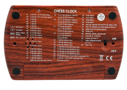 CG 201 Tournament Pro Chess Clock – Wood Grain Limited Edition