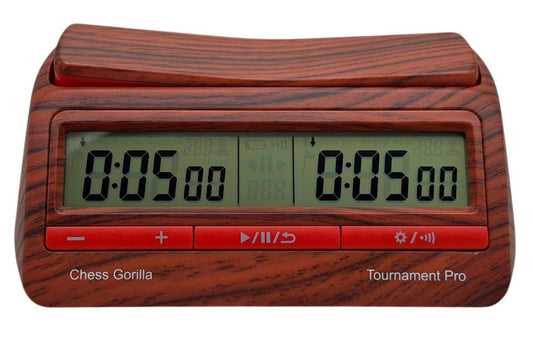 CG 201 Tournament Pro Chess Clock – Wood Grain Limited Edition - Chess Gorilla Store