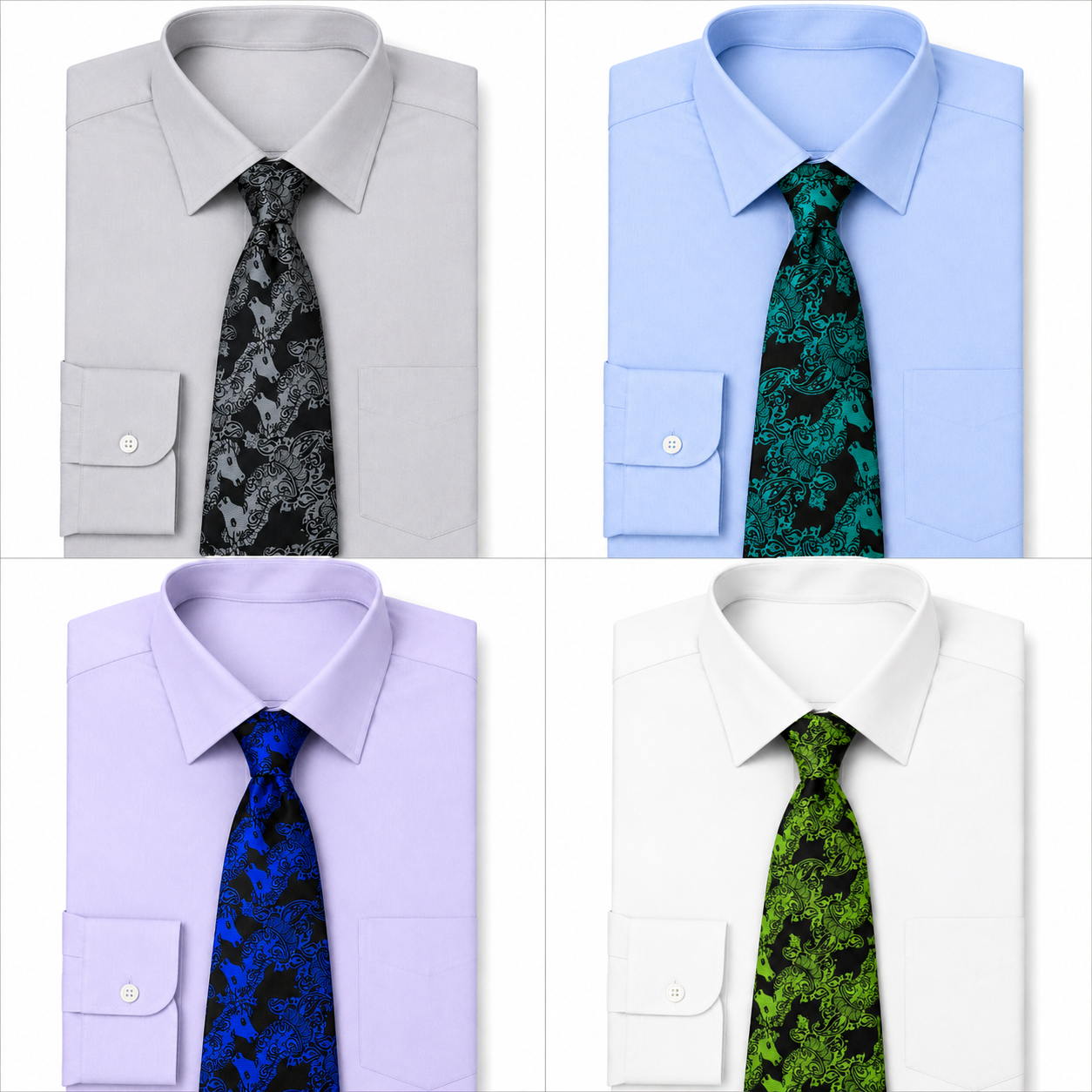 Paisley Knight Chess Tie - Color Choice by Chess Gorilla - Chess Gorilla Store