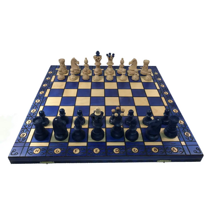 Ambassador Chess Set - 21" Folding Board - Set on Board