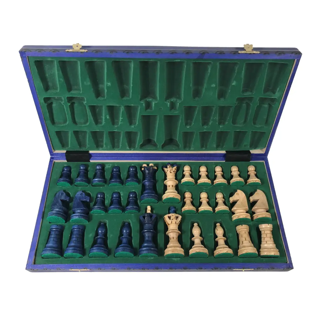Ambassador Chess Set - 21" Folding Board - Set in Box