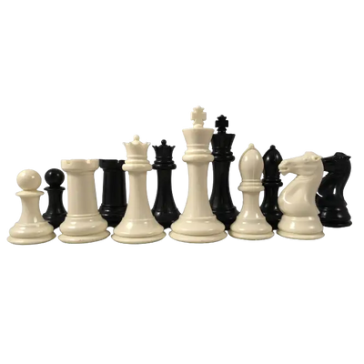 Big Knight - Plastic Chess Set - Heavily Weighted 3lbs + - 3 3/4 King - Chess Pieces