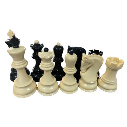 Black & White Weighted Zagreb Plastic Chess Set - Chess Pieces