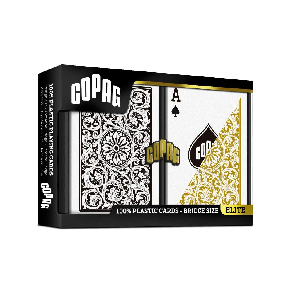 Bridge Regular Index 1546 Black & Gold COPAG Playing Cards Plastic