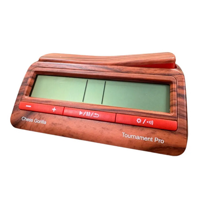 Wood Grain Chess Gorilla Clock tournament pro
