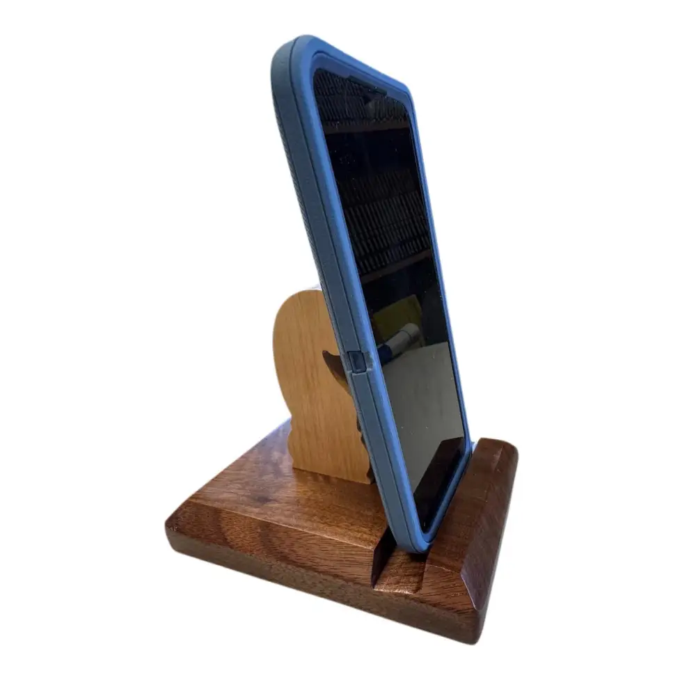 Walnut Chess Knight Phone Stand
