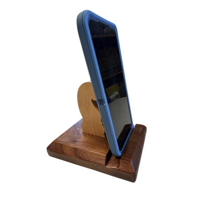 Walnut Chess Knight Phone Stand