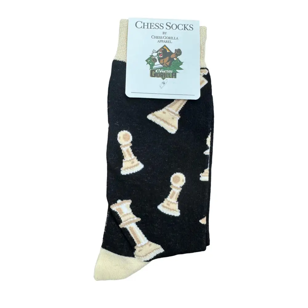 Black w/ Cream Chess Socks