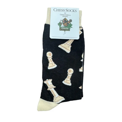 Black w/ Cream Chess Socks