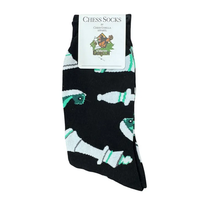 Black White Mint Chess Socks