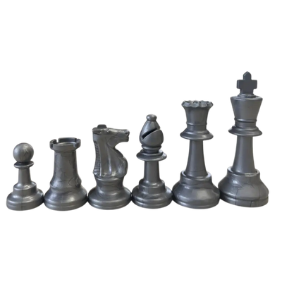 Color Club Special Chess Pieces - Single side 17 pieces - 2 Queens - Silver - Chess Pieces