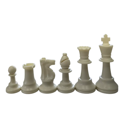 Color Club Special Chess Pieces - Single side 17 pieces - 2 Queens - White - Chess Pieces