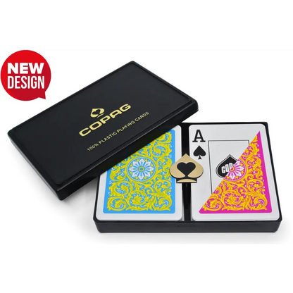 COPAG 1546 Blue/Pink/Yellow Super Index - Poker