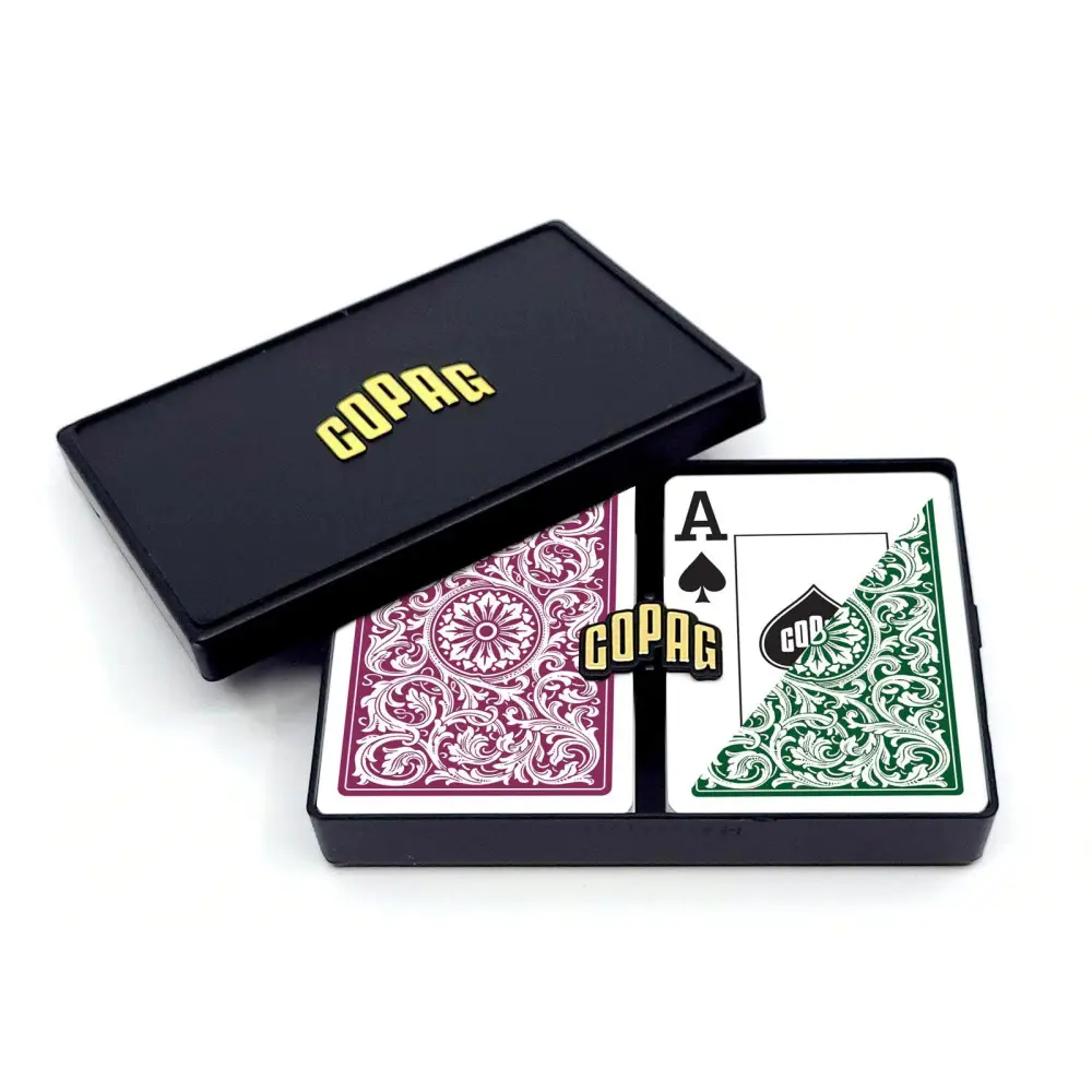 Copag Burgundy Green Super Index Poker Playing Cards 1546