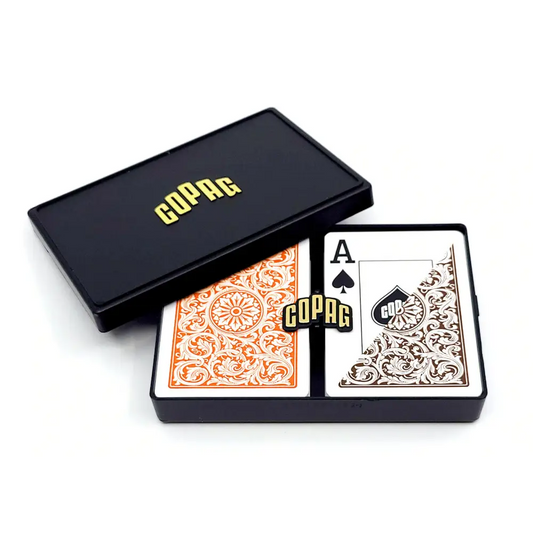Orange Brown Super Index Poker Copag Playing Cards