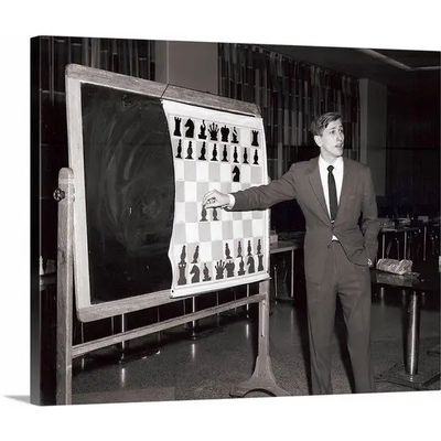 Fischer Simul Tour Canvas Collection - Kodak Park 1963-64 -20’’ X 24’’ size - Bobby Fischer at Demo - Chess Gift