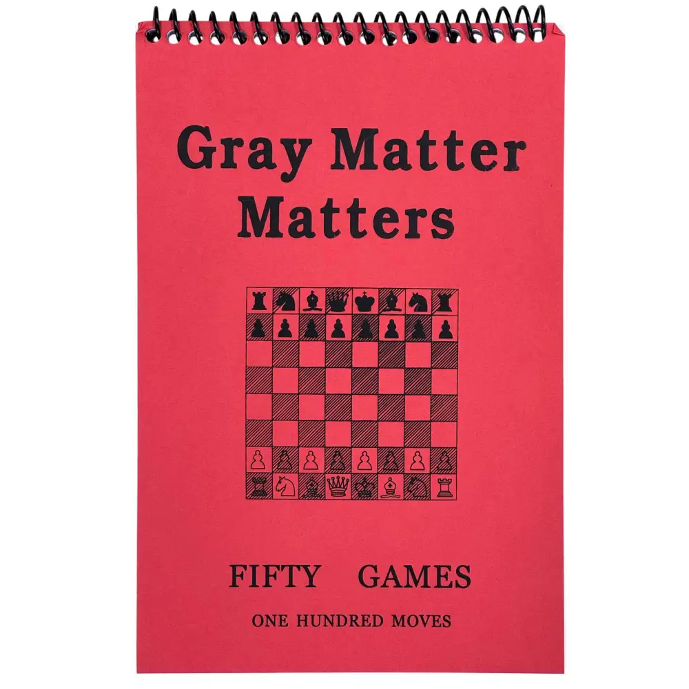 Gray Matter Matters Red Softcover Scorebook - Chess Scorebook