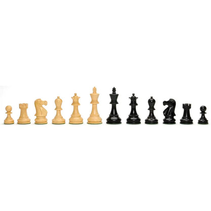 Jacques Chessmen - Weighted & Handpolished Black Stained Wood with 3.77 in. King