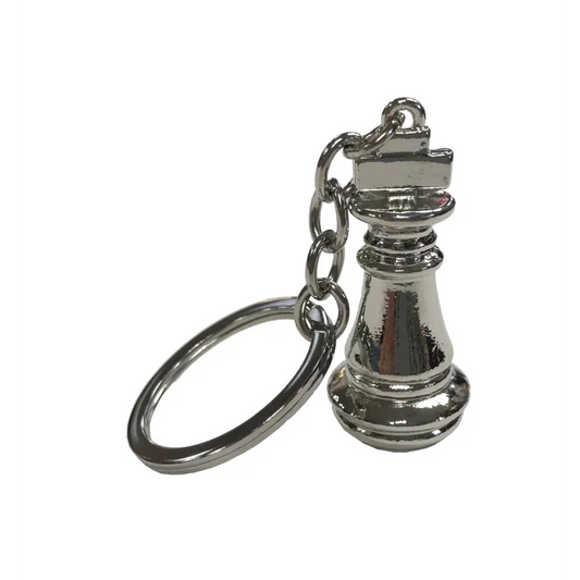 Metal King Keychain Silver