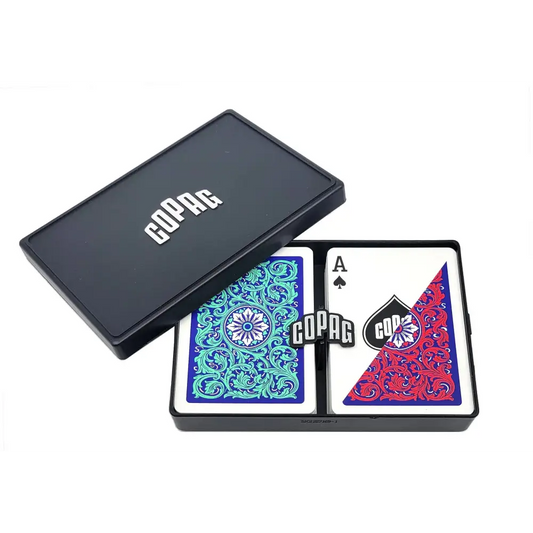 Poker Reg Index 1546 Green/Red/Blue 12 Deck Case COPAG