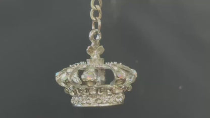 King's Crown Metal Silver Colored Keychain