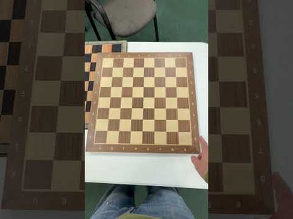 Dark Walnut w/ Notation Chess Board 20 1/2 x 20 1/2 Inches - 2 1/4 inch sq
